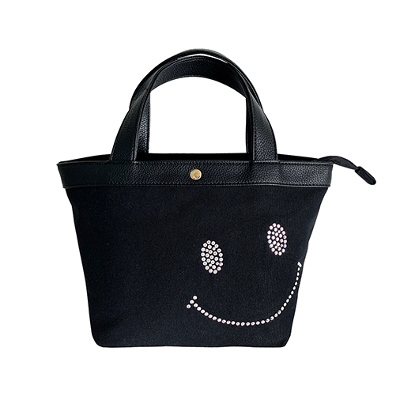 Initial tote bag S(Black) FASHION GOODS Bling Me!